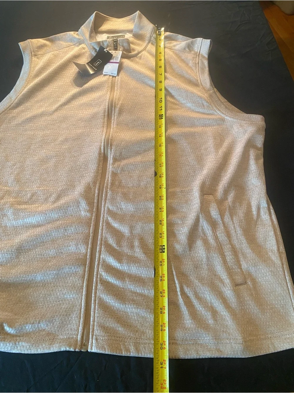 PGA Tour Khaki HTR Zip Front Vest Mens 2XL